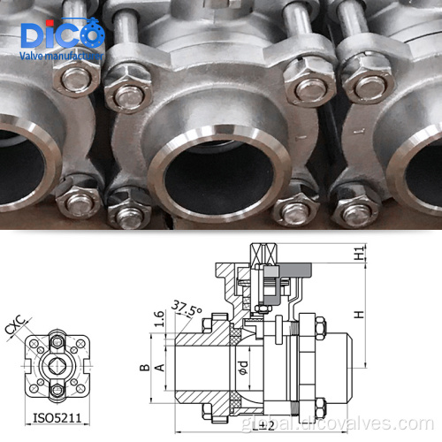 ISO5211 Ball Valve High Platform cf8m 3PC Floating Ball Valve Factory